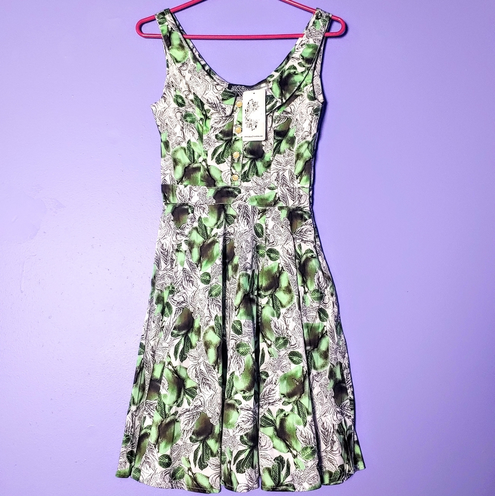 Hearts and Roses London green pear isabella dress